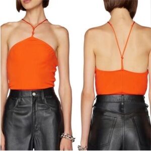 Frame Delicate Orange Halter Bodysuit NWT medium